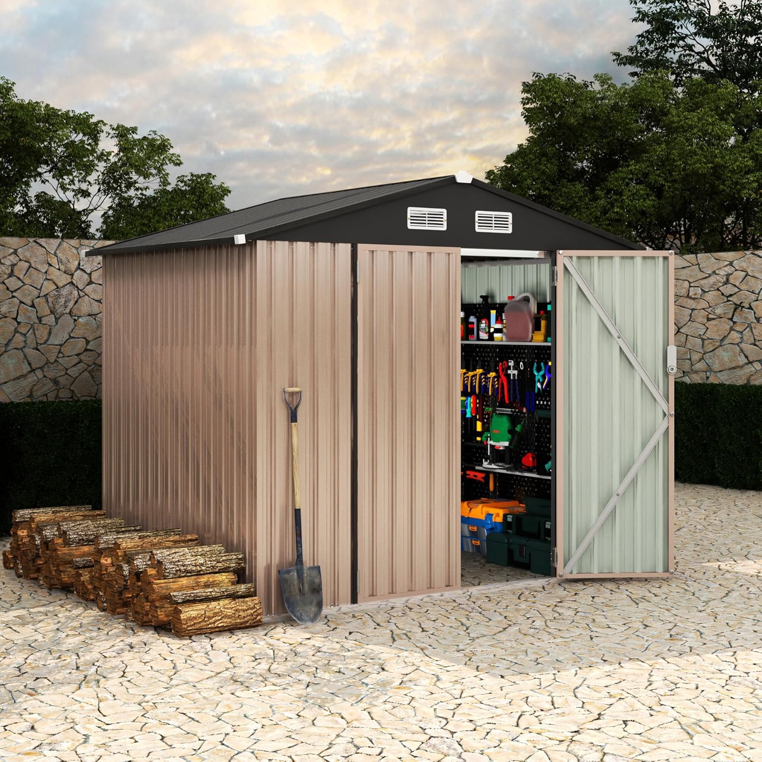 Arrow's 6x8 FT Metal Storage Shed Kit